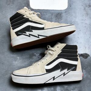 Vans Sk8-Hi Bolt Antique White and Black Skate Shoes 721454 Men's Size 6 Wms 7.5